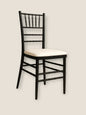 Black Tiffany Chair Hire (with white cushion)