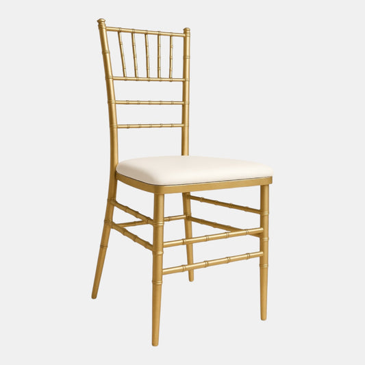 Gold Tiffany Chair Hire (with white cushion)